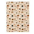thumbnail image 1 of Fall Throw Blanket, Pumpkin Wildflowers Autumn Leaves Print on Cream Soft Flannel Fleece Blanket, Warm Cozy Autumn Blanket for Couch Bed Sofa, Thanksgiving Decor Gift, 1 of 3