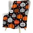 thumbnail image 1 of Fall Throw Blanket Soft Autumn Throws Pumpkin Blanket Thanksgiving Decor Orange Leaves Throw Cozy Warm Fuzzy Plush Flannel Fleece Throw Blankets for Living Room Couch Bed Sofa Chair Dorm 60"x50", 1 of 6