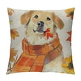 thumbnail image 1 of Fall Throw Pillow Cover  Autumn Dog Golden Retriever Home Decor Thanksgiving Farmhouse Nice Gift Square Indoor Linen Pillowcase Cushion(Two Sides Print), 1 of 5