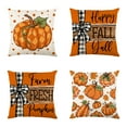 thumbnail image 1 of Fall Throw Pillow Covers 18x18 Inch Set of 4, Fall Pumpkin Home Decorative Pillow Cover Happy Fall Y'all Farm Fresh Pumpkin Outdoor Farmhouse Pillow Cases for Sofa Couch Autumn Thanksgiving Harvest, 1 of 7