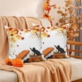 thumbnail image 1 of Fall Throw Pillow Covers 18x18 Set of 2,Cat Maple Leaves Linen Pillow Cases for Bedroom Sofa Couch, 1 of 6