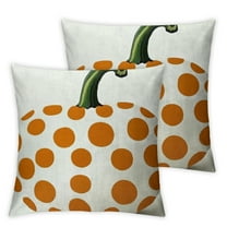 Fall Throw Pillow Covers Polka Dots Pumpkins Decorative Pillow Case for Autumn Farmhouse Harvest Thanksgiving Decor for Sofa Couch