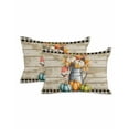 thumbnail image 1 of Fall Throw Pillow Covers&nbsp;12x20 Inch Set of 2 Pumpkin Decorative Pillow Covers Leaves Bird Farmhouse Wood Grain Cushion Cover Pillowcase for Sofa Couch Bed Home Decor, 1 of 9