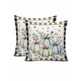 thumbnail image 1 of Fall Throw Pillow Covers&nbsp;18x18 Inch Set of 2 Pumpkin Sage Green Leaves Decorative Pillow Covers Black Plaid Cushion Cover Pillowcase for Sofa Couch Bed Home Decor, 1 of 9