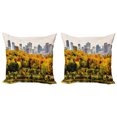 thumbnail image 1 of Ambesonne Fall Throw Pillow Cover 2 Pack, Montreal in Autumn Season, 16", Multicolor, 1 of 2