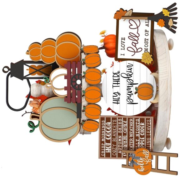Fall Tiered Tray Decors Thanksgiving Decorations Rustics Farmhouse Fall Decors for Kitchen Home Decorative Tabletop Sign