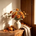 thumbnail image 1 of Fall Tone Artificial Chrysanthemum, Multi Color Dried Style Faux Flower Sprigs, Rustic Long Stems Floral Picks For Vase Home Table Decor, 1 of 6