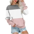 thumbnail image 1 of Fall Tops For Women 2023 Trendy Crewneck Sweatshirts for Women Color Block Printed Tops Trendy Long Sleeve Loose Fit Pullover Shirts Comfy Soft Tops Womens Sweatshirts Trendy Graphic, 1 of 5