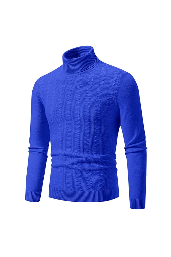 Fall Tops for Men Long Sleeve Knit Sweater Compression Fit Mock Neck Zip Up Pullover Shirts