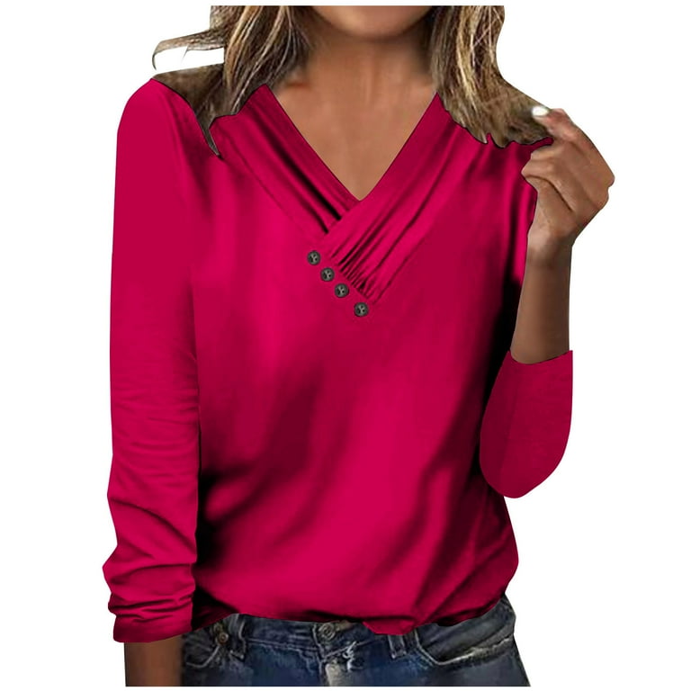 Casual Solid Flounce V Neck Blouses(9 Colors) Casual Solid Flounce V Neck Blouses(9 Colors)
