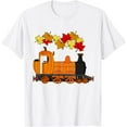 thumbnail image 1 of Fall Train Pumpkin Autumn Halloween Thanksgiving Railroad T-ShirtMen's and women's pure cotton short-sleeved shirts, 1 of 7