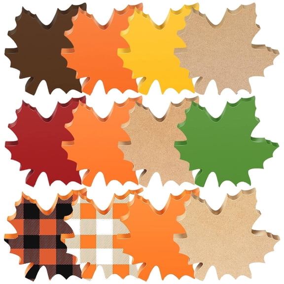 Fall Tray Decor Set Verdsylv 4-Piece Fall Tray Decor Set, Wooden Sign & Artificial Maple Leaves for Thanksgiving, Dining Table, Centerpiece, Coffee Bar, Farmhouse Home Decor, Maple Leaf Centerpiece