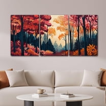 Fall Tree Art,Canvas Wall Art,Forest Wall Decor,3 Piece Wall Decor,Wall Pictures for Living Room,Bathroom,Office,Bedroom,House Warming Gifts（Only canvas）