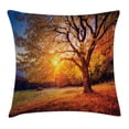 thumbnail image 1 of Fall Tree Decor Throw Pillow Cushion Cover, Big Majestic Autumn Tree Shedding Faded Leaves on Hill Slop Season Landscape, Decorative Square Accent Pillow Case, 20 X 20 Inches, Brown, by Ambesonne, 1 of 2