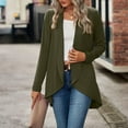 thumbnail image 1 of Fall Trends,AXXD Loose Solid Long Sleeve Cardigan Woman Plaid Shirt Clearance Green Size 8, 1 of 5