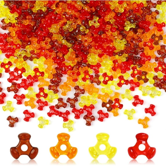 Fall Tri Beads - 1200pcs Autumn Thanksgiving Color Tri Beads Kit for Crafts, Wreaths, Candy Canes & Holiday Tree Decorations