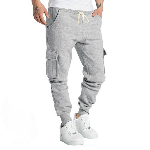 Fall Trousers for Mens Fashion Joggers Sports Cargo Gym Long Boys Jeans Pants,Grey,34
