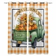 thumbnail image 1 of Fall Truck Blackout Curtains for Bedroom/Living Room, Thermal Insulated Kitchen Curtains, Orange Plaid Pumpkins Sunflower Thanksgiving Grommet Darkening Window Treatment Drapes 52"x63"x2, 1 of 8