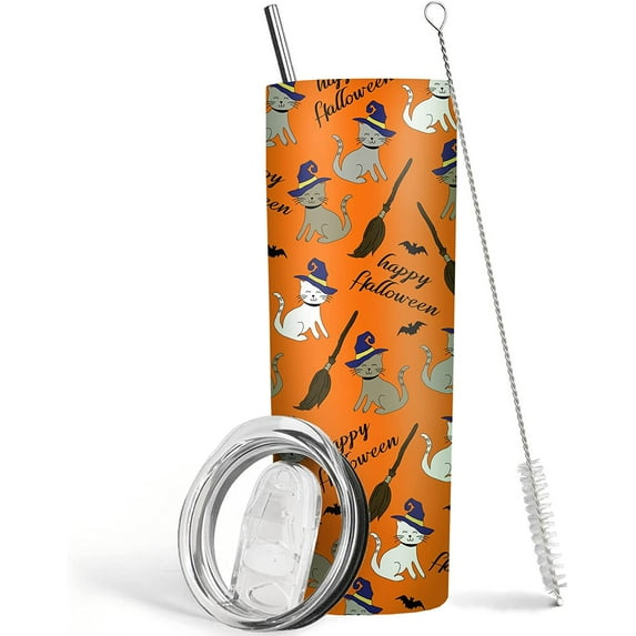 Fall Tumbler 20 oz Travel Coffee Mug Fall Leaf Print Skinny Tumblers with Lid and Straw Stainless Steel Insulated Coffee Leaves Cups Gift for Fall