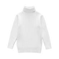 thumbnail image 1 of Fall Turtleneck Sweaters Girls Winter Warm Knitted Long Sleeve Pullover Knitwear Tops 3-7 Years Kids Clothes, White, 6 Years, 1 of 6