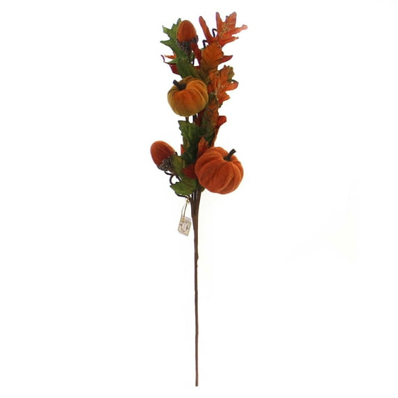 Fall Velvet Pumpkin Spray Fabric Floral Arrangement Acorn 0480106