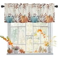 thumbnail image 1 of Fall Valance for Windows Autumn Pumpkin Curtains Valances Harvest Thanksgiving Rod Pocket Valance Window Treatments Maple Leaves Short Curtains for Kitchen Living Room Bedroom Window 1 Panel 54x18, 1 of 6