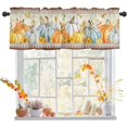 thumbnail image 1 of Fall Valance for Windows Autumn Pumpkin Curtains Valances Harvest Thanksgiving Rod Pocket Valance Window Treatments Maple Leaves Short Curtains for Kitchen Living Room Bedroom Window 1 Panel 54x18, 1 of 6