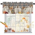 thumbnail image 1 of Fall Valance for Windows Autumn Pumpkin Curtains Valances Harvest Thanksgiving Rod Pocket Valance Window Treatments Maple Leaves Short Curtains for Kitchen Living Room Bedroom Window 1 Panel 54x18, 1 of 6