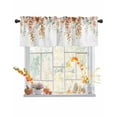 thumbnail image 1 of Fall Valances for Windows, Flowers Leaves Watercolor Leaf Autumn Botanical Rod Pocket Short Window Valance Curtains Holiday Window Treatment for Kitchen Living Room Bathroom, 42"x18", 1 of 6