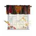 thumbnail image 1 of Fall Valances for Windows, Forest Fallen Leaves Autumn Orange Landscape Rod Pocket Short Window Valance Curtains Holiday Window Treatment for Kitchen Living Room Bathroom, 42"x18", 1 of 6