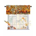 thumbnail image 1 of Fall Valances for Windows, Pumpkin Cute Squirrel Thanksgiving Maple Leaves Rod Pocket Short Window Valance Curtains Holiday Window Treatment for Kitchen Living Room Bathroom, 60"x18", 1 of 6