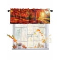 thumbnail image 1 of Fall Valances for Windows, Sunset Forest Red Leaf Autumn Rod Pocket Short Window Valance Curtains Holiday Window Treatment for Kitchen Living Room Bathroom, 42"x12", 1 of 6