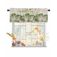 thumbnail image 1 of Fall Valances for Windows, Thanksgiving Pumpkin Cabbage Leaves Linen Rod Pocket Short Window Valance Curtains Holiday Window Treatment for Kitchen Living Room Bathroom, 60"x18", 1 of 6