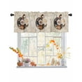 thumbnail image 1 of Fall Valances for Windows, Thanksgiving Pumpkin with Floral Golden Botanical Leaves Linen Rod Pocket Short Window Valance Curtains Holiday Window Treatment for Kitchen Living Room Bathroom, 60"x18", 1 of 6