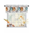 thumbnail image 1 of Fall Valances for Windows, Thanksgiving Pumpkin Leaf Watercolor Wood Texture Rod Pocket Short Window Valance Curtains Holiday Window Treatment for Kitchen Living Room Bathroom, 54"x18", 1 of 6