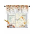 thumbnail image 1 of Fall Valances for Windows, Thanksgiving Retro Fall Leaves Rod Pocket Short Window Valance Curtains Holiday Window Treatment for Kitchen Living Room Bathroom, 54"x18", 1 of 6