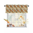 thumbnail image 1 of Fall Valances for Windows, Theme Fallen Leaves Pumpkin Linen Texture Rod Pocket Short Window Valance Curtains Holiday Window Treatment for Kitchen Living Room Bathroom, 60"x18", 1 of 6