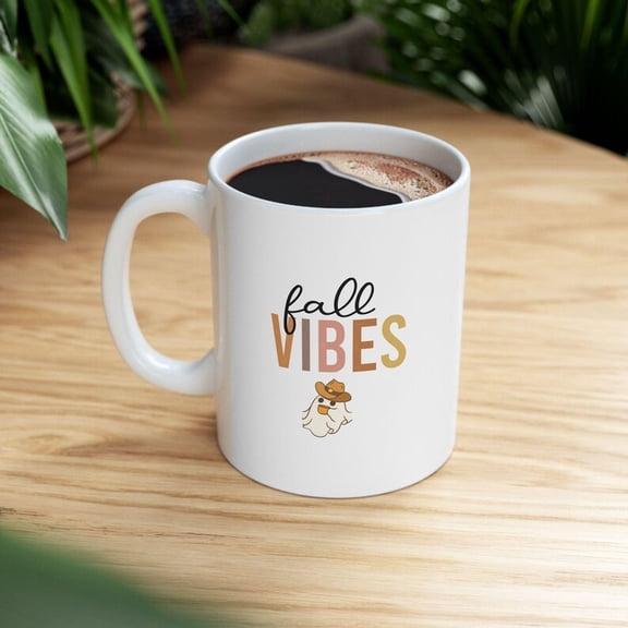 Fall Vibes Ceramic Mug, Autumn Coffee Cup, Cozy Hot Beverage Tumbler, TH1anksgiving Gift, Harvest SeaS1on Drinkware, Pumpkin Spice Lover Mug(1621611