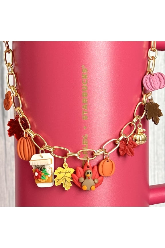 Fall Vibes Deluxe Tumbler Charm Necklace