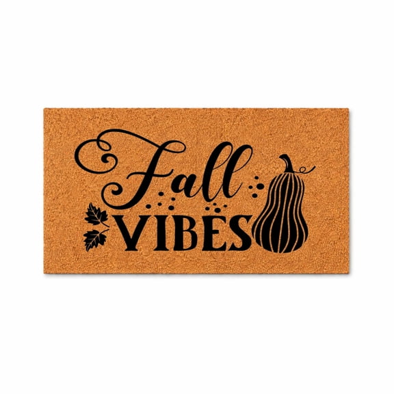 Fall Vibes Door Mat | Fall Doormat | Welcome Mat | Gourd Fall Leaves Door Mat | Fall Autumn Decor Gift | Home Doormat | Custom Doormat