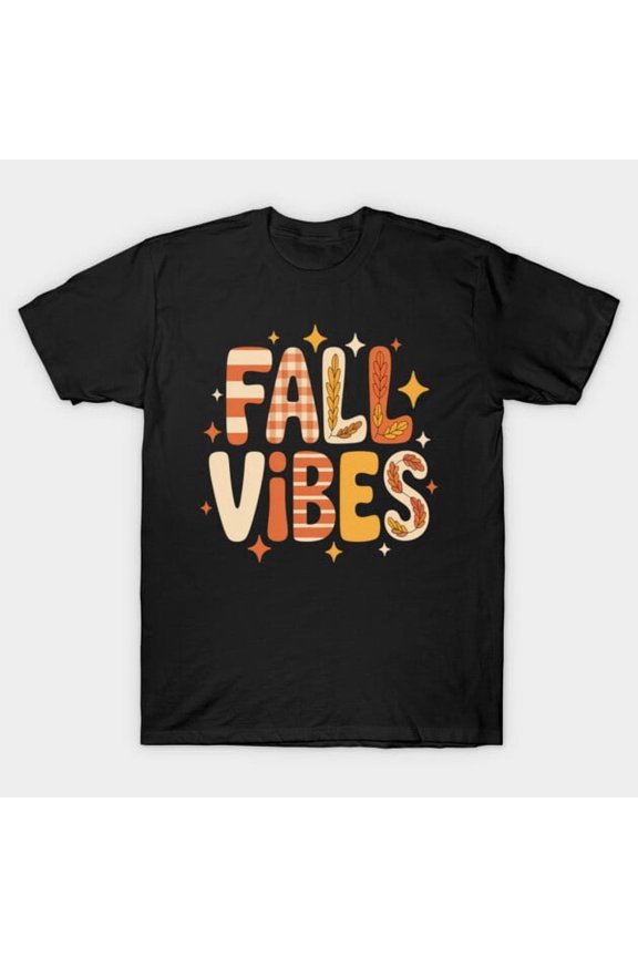 Fall Vibes Floral Funny Autumn Retro Botanical Flower Pumpkin Spice - Perfect Birthday Present G3966 T-Shirt, for men and women, Up to Size 5XL