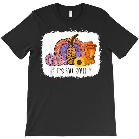 Fall Vibes It's Fall Y'all Leopard Pumpkin Autumn Leaves Themed Themed - Trending Now H15890 Unisex T-Shirt, Up to 5XL Available