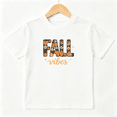 thumbnail image 1 of Fall Vibes Pumpkin Daisy Girls Graphic Tee, Retro Autumn Holiday 100% Cotton Kids Short Sleeve T-Shirt, 1 of 5