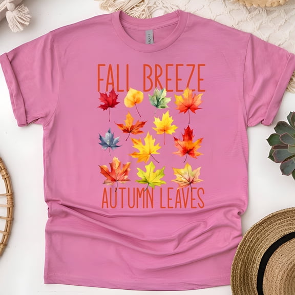 Fall Vibes Pumpkin Graphic Tee for Women, Cozy Autumn Aesthetic Shirt, Heliconia, Size S
