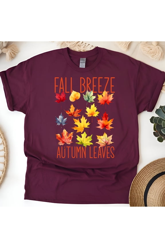 Fall Vibes Pumpkin Graphic Tee for Women, Cozy Autumn Aesthetic Shirt, Maroon, Size L
