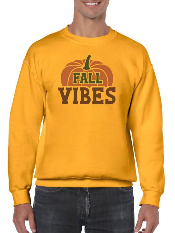 Fall Vibes Pumpkin Patch Sweatshirt Men -Image by Shutterstock, Male Small