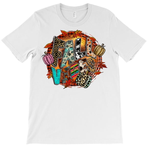 Fall Vibes, Simple Bold Autumn Seasonal Graphic Design For - Great Gift Idea G6882 Unisex T-Shirt, Up to Size 5XL