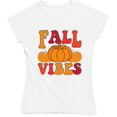 thumbnail image 1 of Fall Vibes with Pumpkins Groovy Retro Autumn T-Shirt, 1 of 2