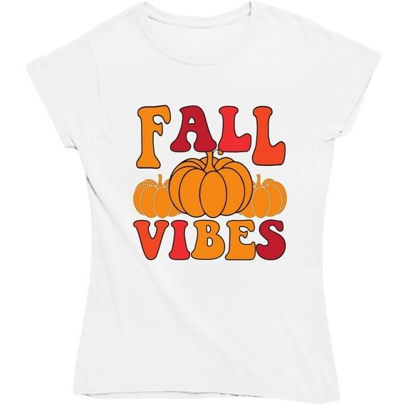 Fall Vibes with Pumpkins Groovy Retro Autumn T-Shirt