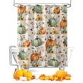 thumbnail image 1 of Fall Vintage Green Orange White Pumpkin Patch Shower Curtain Set ，Waterproof Fabric Shower Curtains Shower Curtains for Bathroom,Bathroom Decor 54x"78", 1 of 7